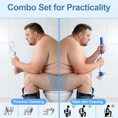 Electric Portable Bidet Toilet Aids Wiper Tool Set, White - color: White