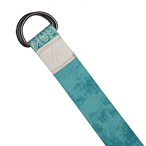 yogadesignlab | The Yoga Strap | Luxurious, Extra Long, Super Soft, Eco Printed | Studio Quality, Adjustable | Safely Stretch Further and Hold Longer | 8 ft Long - color: Mandala Turquoise, size: 8ft