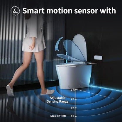 DeerValley Smart Toilet with Bidet Built in, Auto Open Close, Foam Shield - color: Dual-Color (Black/White)