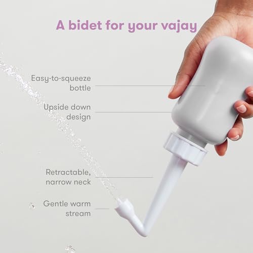 Frida Mom Upside Down Peri Bottle Sprayer for Postpartum Care w/ Bag, Gray - color: Gray
