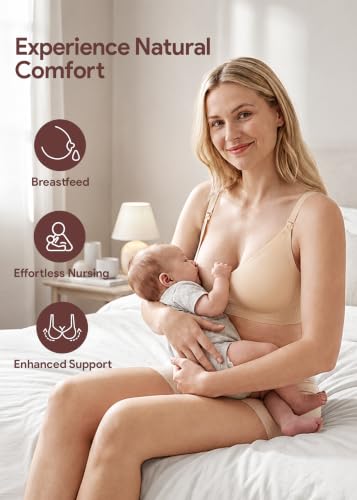 HBselect Nursing Bras for Breastfeeding 3 Pack Women Maternity Jelly Bras - color: D: 3pack(black/Nude/Pink), size: Medium