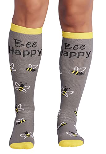 Cherokee Legwear Compression Socks for Women 10-15 mmHg (1-Pair Pack) - color: Bee Happy, size: Plus