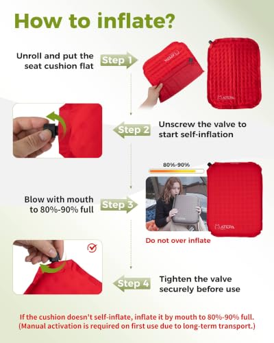 ATEPA Inflatable Seat Cushion - color: 1 Pack - Red