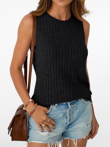 AUTOMET Womens Tank Tops Sleeveless Summer Basic Soft Clothes 2026 - color: Black, size: Medium