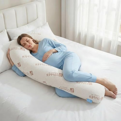 Body Pillow for Adults, Swan Bed Pillow Insert for Sleeping, Copper, 49 In - color: Copper