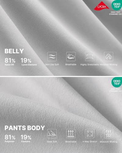 G4Free EverGoing Maternity Pants Over the Belly Pregnancy Work Trousers - color: Light Gray, size: Small