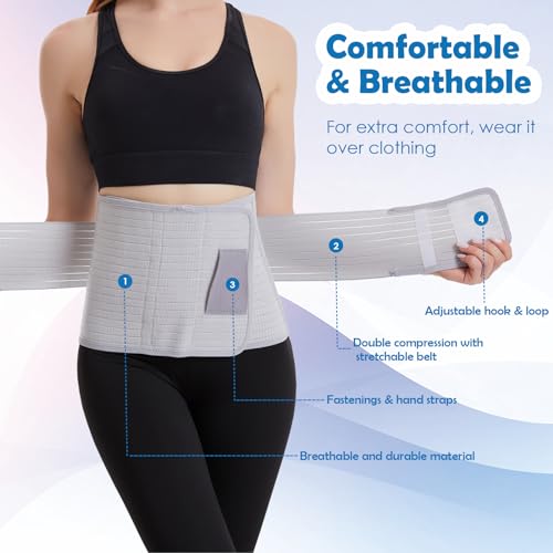 Paskyee Postpartum Belly Band, C-Section & Post Surgery Support - color: Grey, size: L/XL