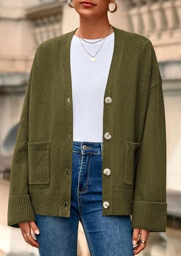 PRETTYGARDEN Women's Winter Oversized Cardigan Sweaters - color: Army Green, size: XX-Large