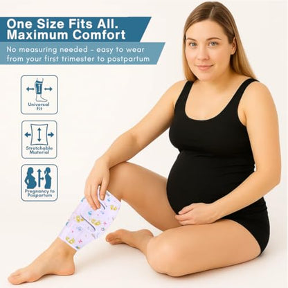 ELI&VAL New Mommy Essentials for First Time Mom – 2 Pack Pregnancy Calf Compression Sleeves – 1st Trimester Must Haves for Leg Support, Swelling, Fatigue & Circulation During Pregnancy and Postpartum