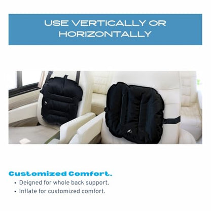 Adjustable Inflatable Lumbar Support Pillow for Airplane, Car & Office