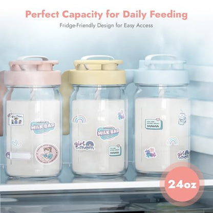 Papablic Breast Milk Pitcher, Formula & Baby Feeding Container, Pink - color: Pink