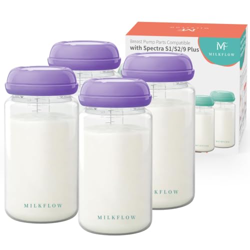 Breast Milk Storage Bottles,10oz Wide Neck Plastic Bottles for Pumping - color: Purple