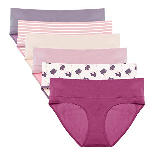 Intimate Portal Maternity Underwear, Cotton Foldable Under the Bump Briefs - color: 6-pk Floreus, size: XX-Large