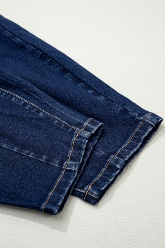 BLENCOT Maternity Jeans Over Belly Straight Leg High Waist Pregnancy Pant - color: Sail Blue, size: Medium