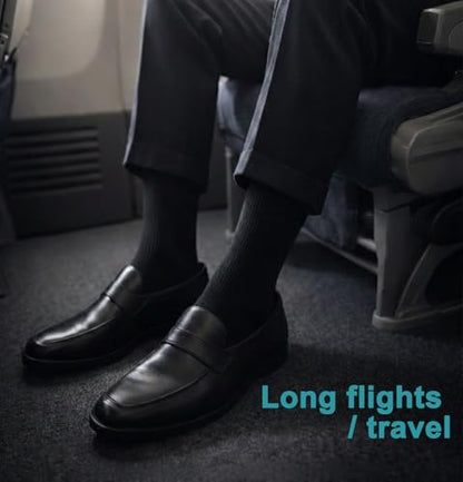 8 Pairs Compression Socks Women Men 15-20mmHg Knee High Support Circulation - color: 01- Black, size: Small-Medium