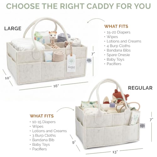 Parker Baby Co. Felt Diaper Caddy Organizer - Regular, White - color: White (Heathered White), size: Regular