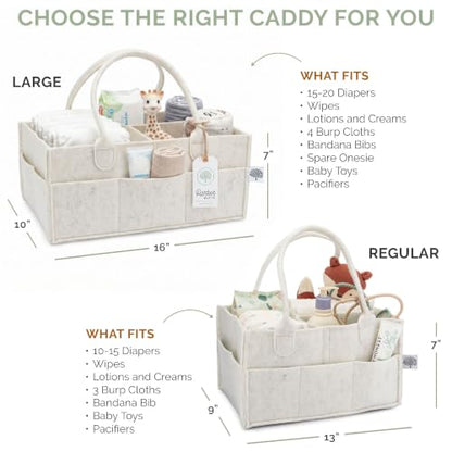 Parker Baby Co. Felt Diaper Caddy Organizer - Large, White - color: White (Heathered White), size: Large
