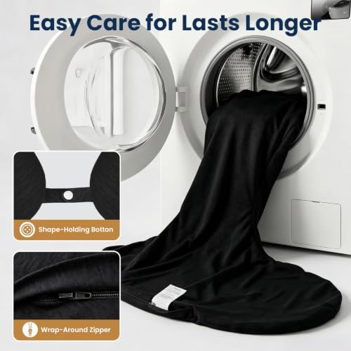 TranquilRelax C Shaped Body Pillow for Side Sleepers, Black-35 * 10" - color: Black, size: 35*10 in