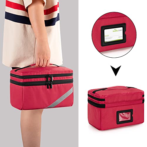 Trunab Medicine Storage and Organizer Bag Empty, Pill Bottle Organizer - color: Red