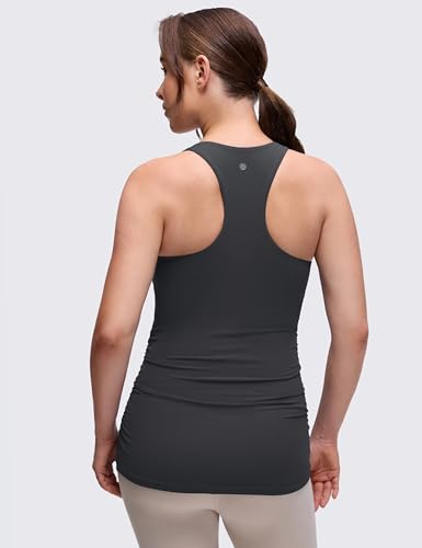 CRZ YOGA Maternity Racerback Tank Tops - color: Mysterious Grey, size: Small