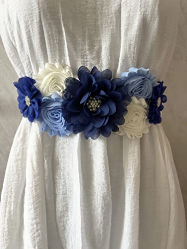Wedding flowers sash belt Pregnancy sash maternity sashes - color: Royal Blue