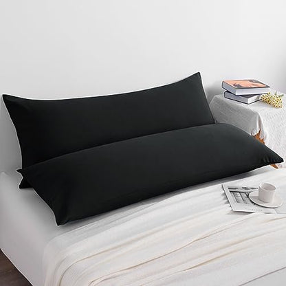 NTBAY Body Microfiber Pillowcases, Set of 2, Black - color: Black, size: Body (20"x54")