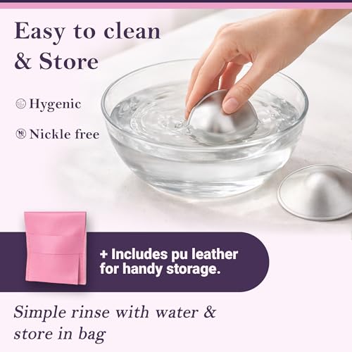 999 Pure Silver Nursing Cups for Breastfeeding – Silver Nipple Covers Breastfeeding Moms Use, Silver Nipple Shield & Nursing Cups for Sore, Sensitive Nipples, Reusable Silver Cups Breastfeeding Care - size: Regular