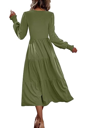 CzzzyL Womens Flutter Sleeve Nursing Dress for Breastfeeding with Pockets - color: Green-09, size: Small