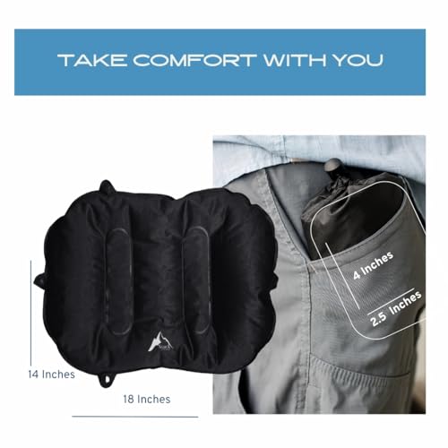 Adjustable Inflatable Lumbar Support Pillow for Airplane, Car & Office