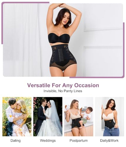 YERKOAD Tummy Control Shapewear for Women High Waist Butt Lifting Panties - color: Black, size: Small
