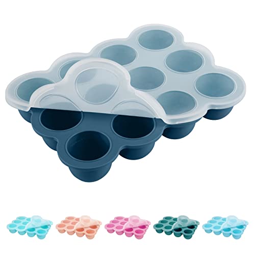 Silicone Freezer Tray with Lid, 1.5oz x 12 Pods (Midnight Blue) - color: Midnight Blue (12 x 1.5 OZ)