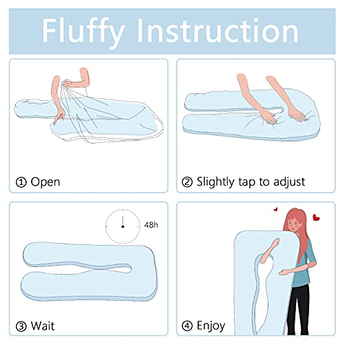 QUEEN ROSE Cooling Pregnancy Pillow, U Shaped Maternity Body Pillow, Blue - color: Blue