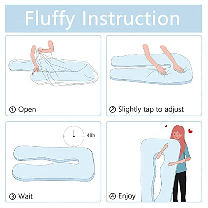 QUEEN ROSE Cooling Pregnancy Pillow, U Shaped Maternity Body Pillow, Blue - color: Blue
