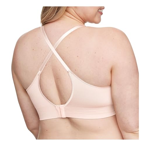 Warner's Blissful Benefits Women's Dig-Free Comfort Band with Seamless Stretch Wireless Lightly Lined Comfort Bra RM0911W - color: Rosewater, size: X-Large