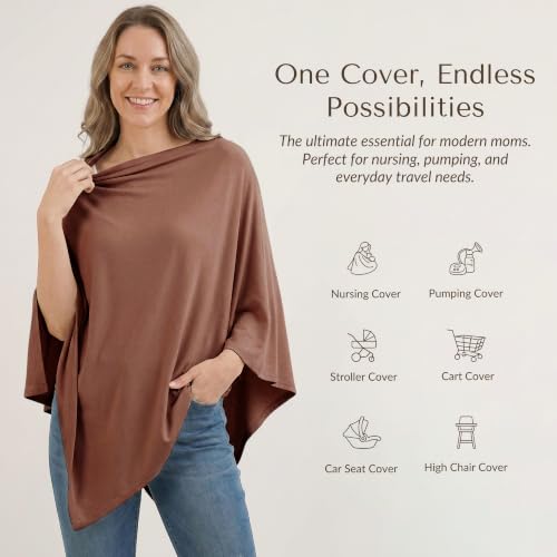 Konssy Rayon Made from Bamboo Nursing Cover for Breastfeeding - color: Chestnut