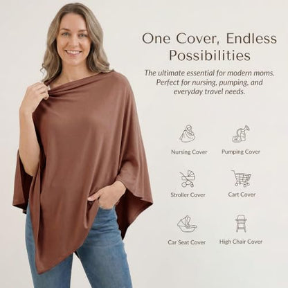 Konssy Rayon Made from Bamboo Nursing Cover for Breastfeeding - color: Chestnut