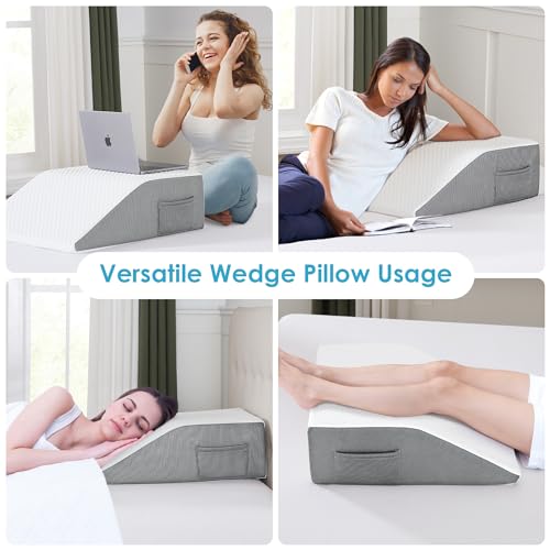 Cozymaker 8-inch Adjustable Leg Elevation Pillows for Swelling Pain Relief - size: Flat Top 8 inch Height