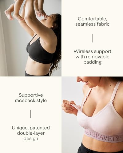 Kindred Bravely Sublime Hands Free Pumping & Nursing Sports Bra - color: Black, size: Large