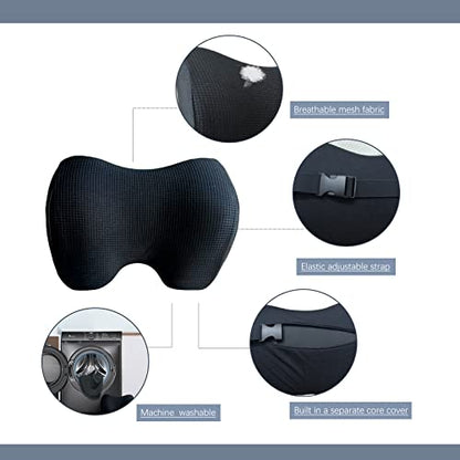 SPRFUFLY Make Relaxing Car Headrest Pillow, Car Neck Pillow for Driving - color: Black