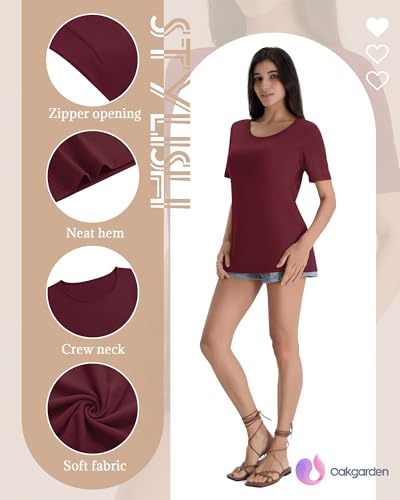 Oakgarden Women's Nursing Shirt - color: Burgundy, size: Large