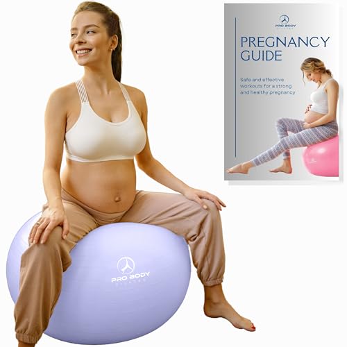 ProBody Pilates Pregnancy Ball with Guide - Birthing Ball - color: Lilac, size: 55 cm: 4'4" - 5'-1"