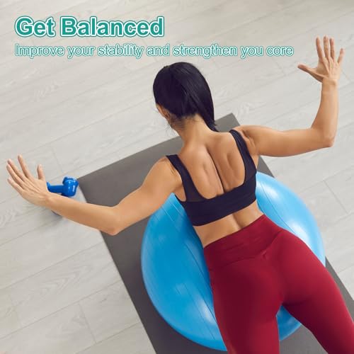 Yoga Ball, Exercise Ball Anti‑Slip Stability Pilates - color: Grey, size: 25.6"