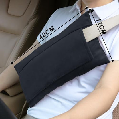 Post Surgery SeatBelt Pillow for Pregnancy Mastectomy Hysterectomy Recovery - color: Black
