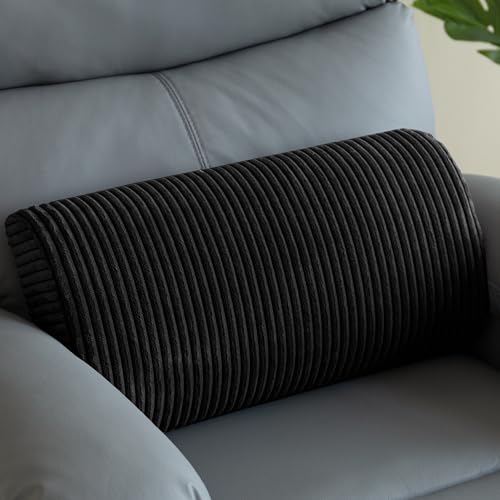 HIGOGOGO Lumbar Support Pillow for Recliner Chair/Accent Chair/Couch, Memory Foam Back Support Cushion for Elderly, Recliner Cushions for Back Rest, Pain Relief, Reading, Washable Cover, Black - color: Black, size: 20"x10"x4"