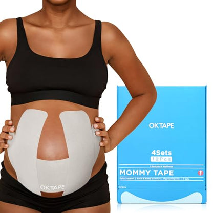 OK TAPE Pregnancy Belly Tape, Hypoallergenic Precut Belly Band Support - size: M