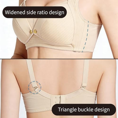 Cotton Maternity Bra，Dual Clips Padded Pregnancy Bra Wire-Free - color: Gray, size: Medium