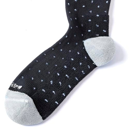 LEVSOX Bamboo Viscose Compression Socks Wide Calf 15-20 mmHg with Cushioned - color: Black Polka Dots, size: Medium
