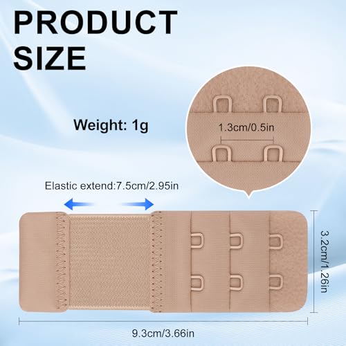 Vancle Women's Bra Extenders with 2 Hooks, Soft Stretchy Back Bra Extension Strap - color: 3*skin