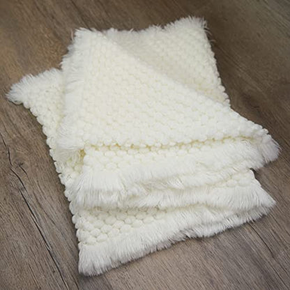 Zeroest Newborn Baby Photography Props Basket Filler Blanket (White) - color: White