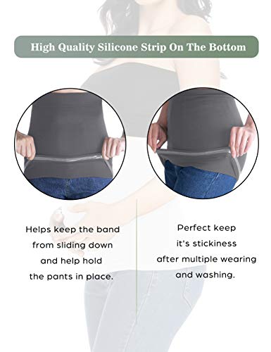 Belly Bands for Pregnant Postpartum Belly Band - color: Black + Dark Gray, size: 3